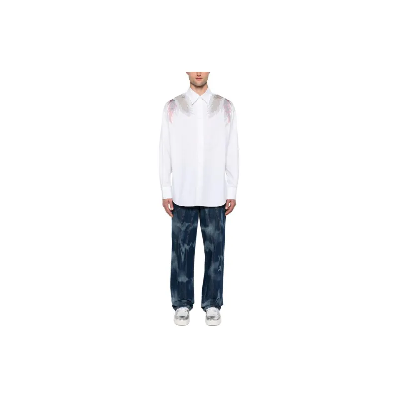 BLUEMARBLE Rhinestone-wings Poplin Shirt-1