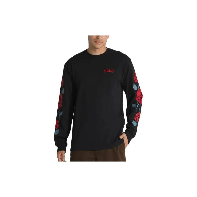 Vans Rose Sleeve Long Sleeve T-Shirt T-Shirt Unisex Black-4