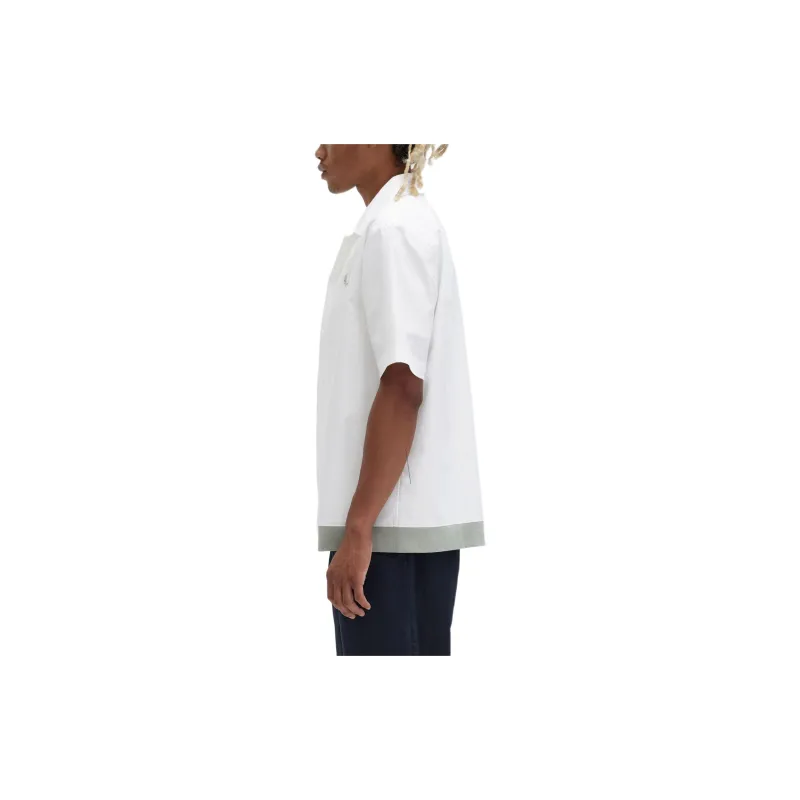 FRED PERRY Ribbed Hem Revere Collar Shirt Shirt Men's White-3