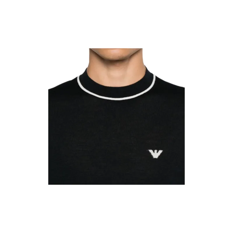 EMPORIO ARMANI Virgin wool Jumper With Jacquard Logo Detail-4