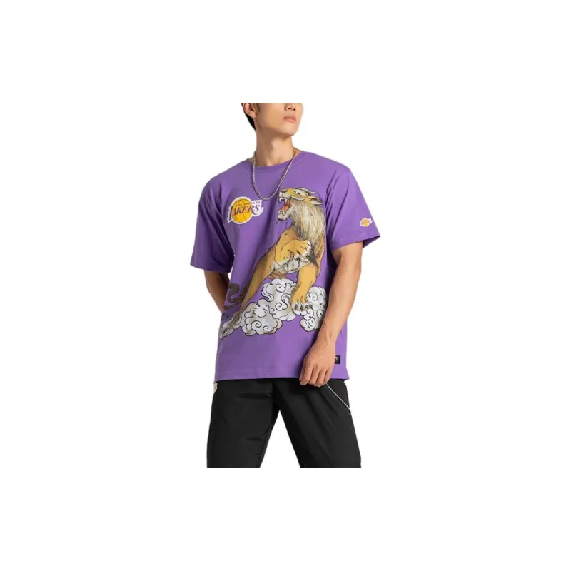 NBA Lakers Team T Shirt Men's Purple-3