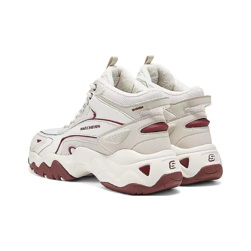 Skechers DLITES Anti Slip Wear Resistant High Top Casual Shoes Women's Ecru-3