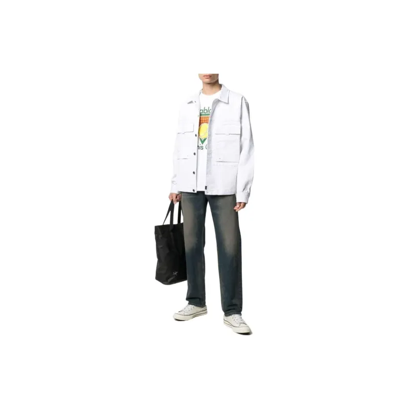DIESEL Denim Jackets Men White-2