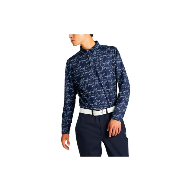 PUMA AOP Polo Shirt Men's Dark Marine Blue-2