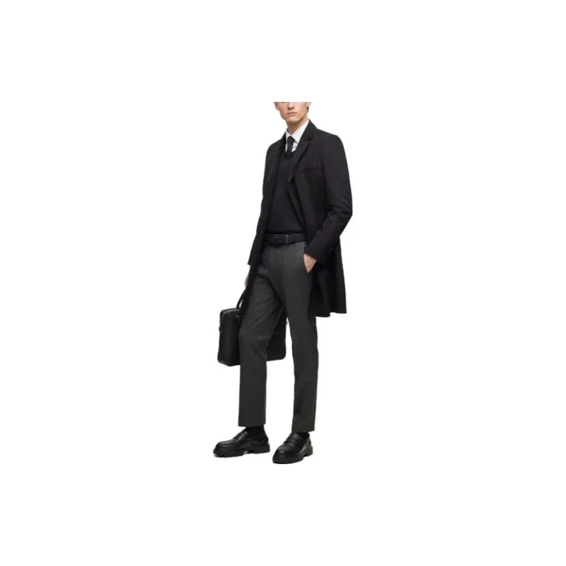 HUGO BOSS Coats Men Black-3