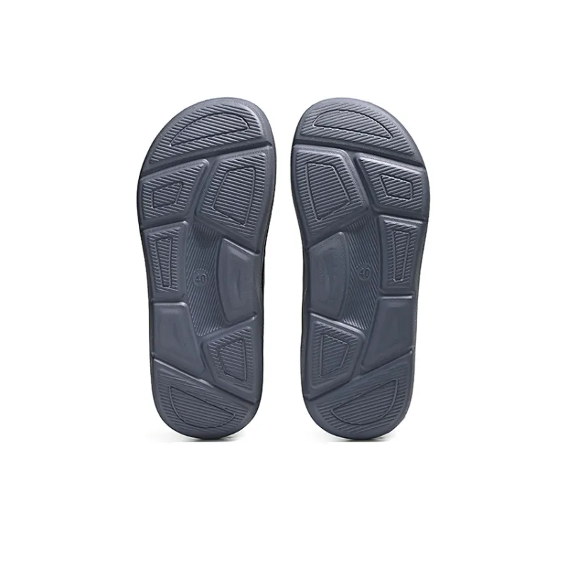 ENBO Quiet Abrasion Resistant Slip Resistant Flip Flops Men's Gray Black-5
