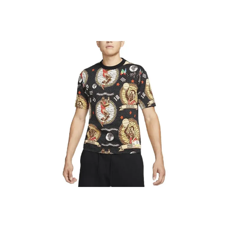 Jordan x Maison Chateau Rouge T-Shirt Men's Black Asia Version-2