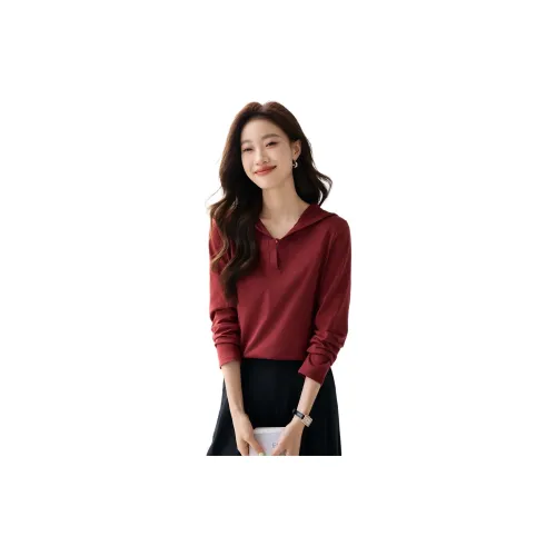 Mo Han Yi Mei T-Shirts Women's Brick Red