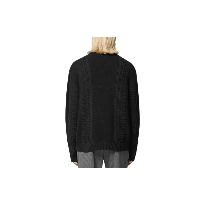 VERSACE Medusa Logo Embroidered Cable Knitted Jumper-2
