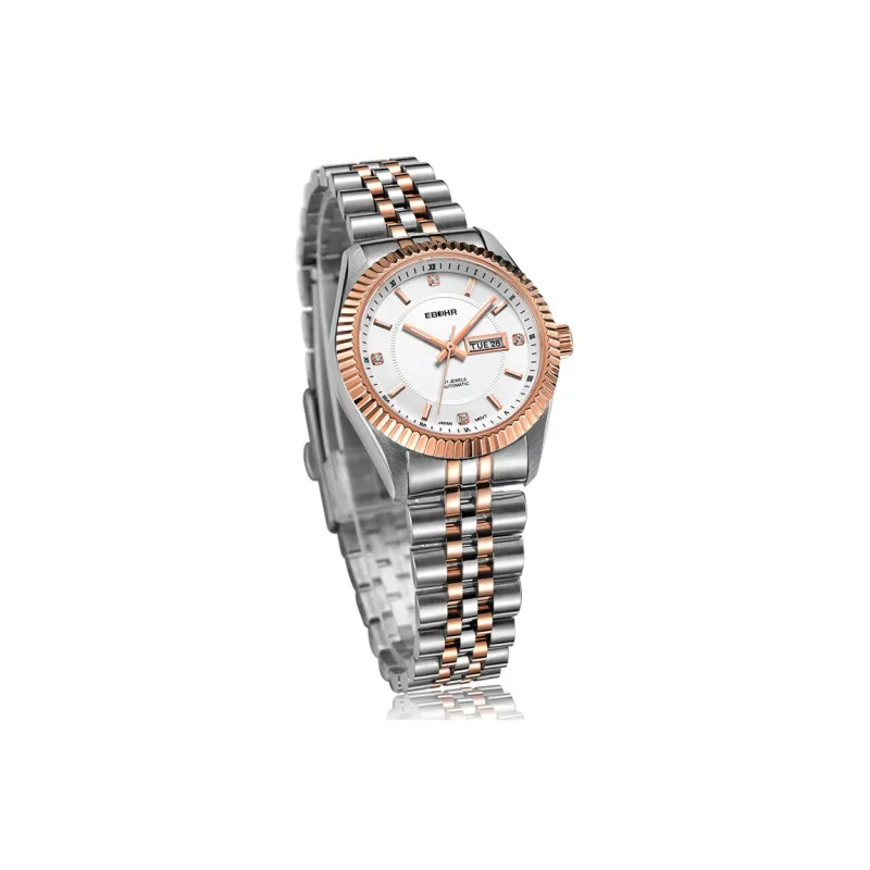 EBOHR Master Collection Mechanical Movement Stainless Steel Strap Watch Men's Watches White Dial-6