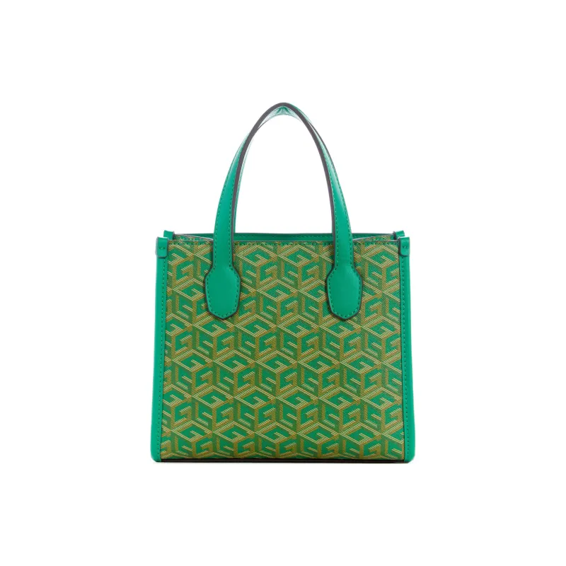 GUESS Artificial Leather Tote Bag Shopping Bag Handbag Mini Women's Green-2