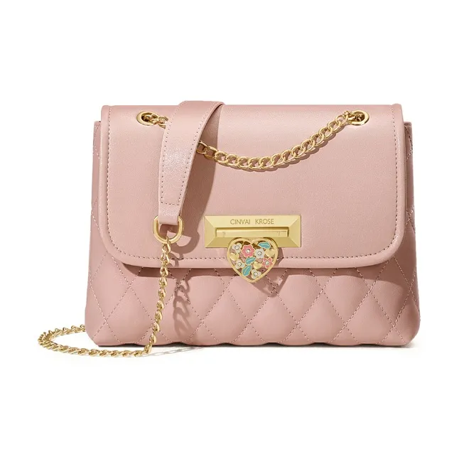 Simvay Clos Cow Leather Patchwork Synthetic Leather Handheld Shoulder Bag Small Size Women's White/Black/Pink-13