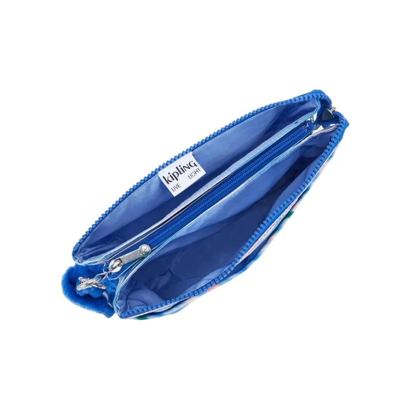 Kipling Recycled Polyamide Shoulder Bag, Crossbody Bag Unisex Diluted Blue-3