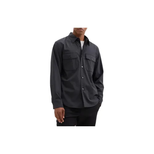 THEORY Shirts Men Deep Charcoal Gray