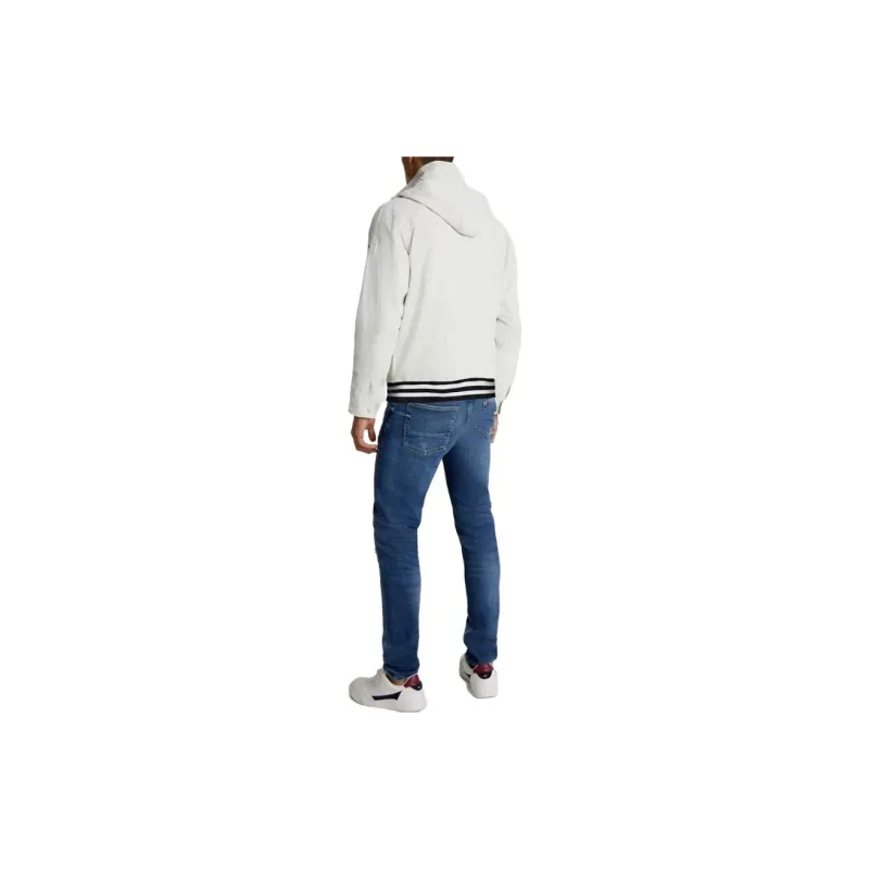 Tommy Hilfiger Logo Regatta Windbreaker Jackets & Coats Men's Gray White-1