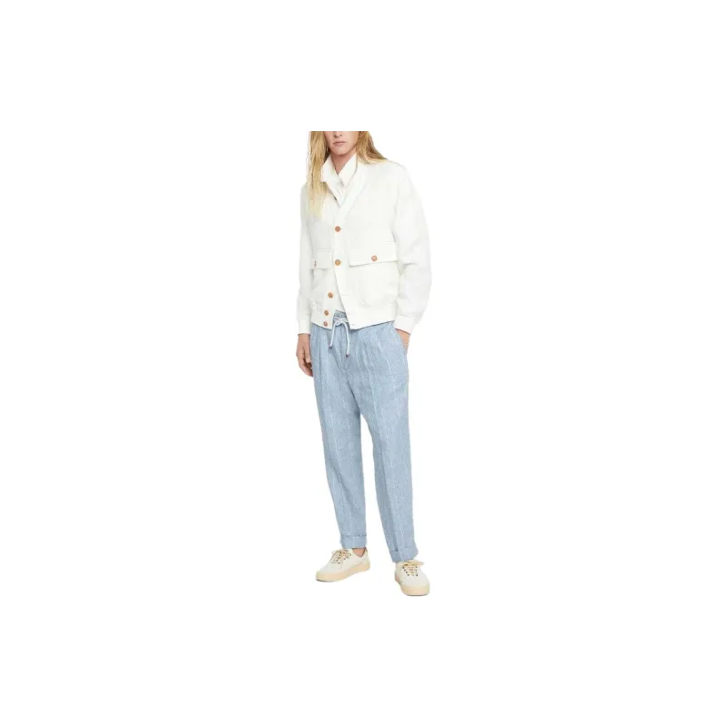 Brunello Cucinelli Pleated Linen Trousers-1
