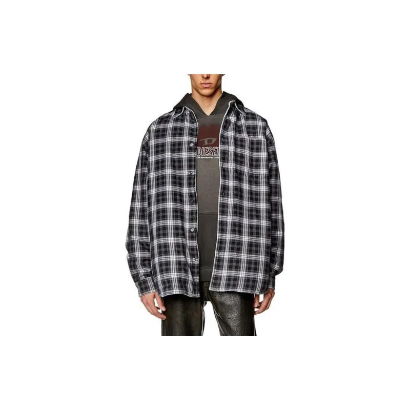 DIESEL S Dewny Double Check A Reversible Padded Overshirt-1