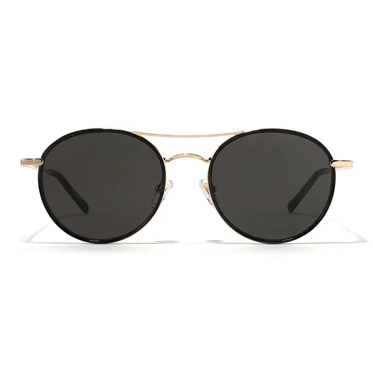 Fakeme Metal Round Sunglasses Unisex Black-0