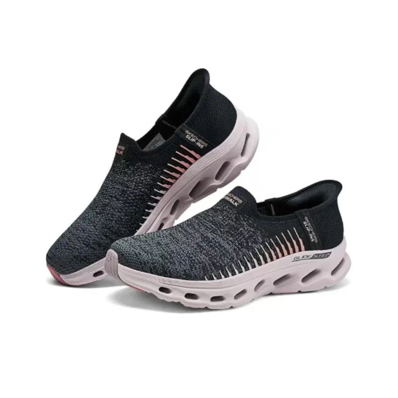 Skechers WOMEN'S GO WALK Anti Slip Wear Resistant Low Top Casual Shoes Women's Black Pink-2