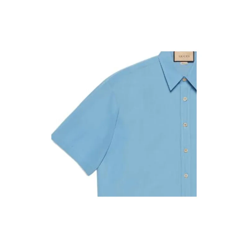 GUCCI Logo embroidered Cotton Shirt-5