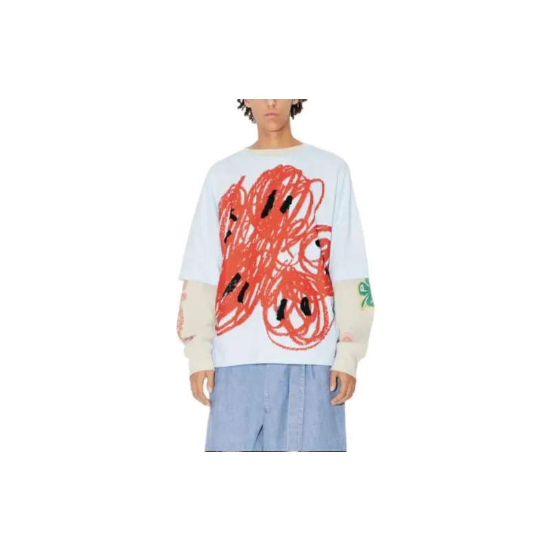 KENZO Drawn Varsity' T Shirt T Shirt Men's Light Blue-2