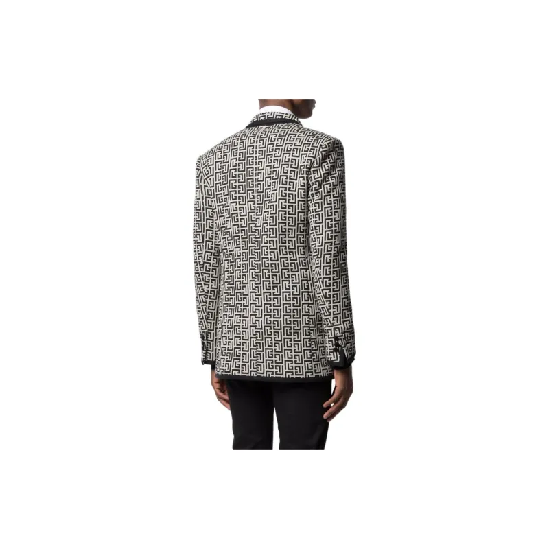 BALMAIN Monogram Jacquard Double breasted Blazer-2