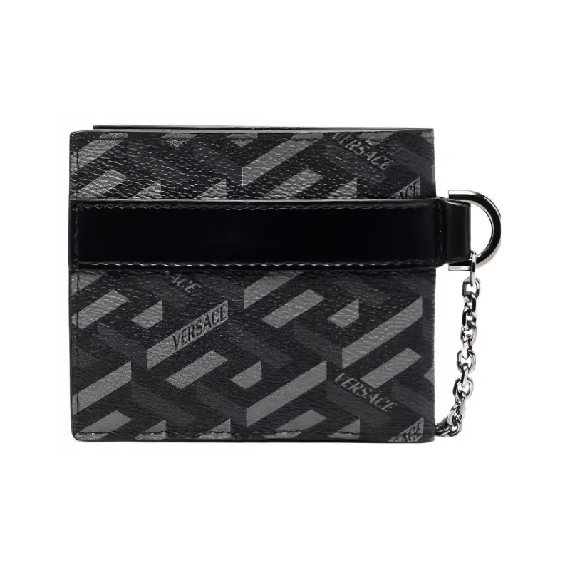 VERSACE PU Polyurethane Wallet Men's Black-0