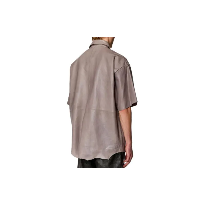 DIESEL S EMIN LTH Leather Shirt-2