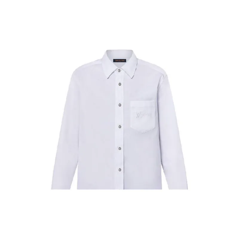 LOUIS VUITTON Embroidered Long Sleeved Cotton Shirt-4