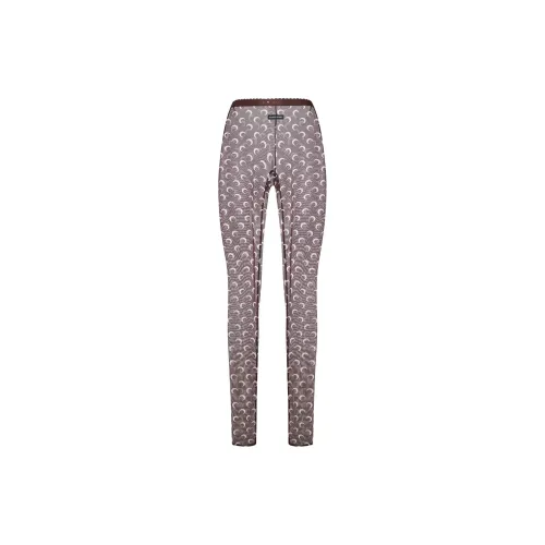 Marine Serre Moon Printed Mesh Tights 'Brown'