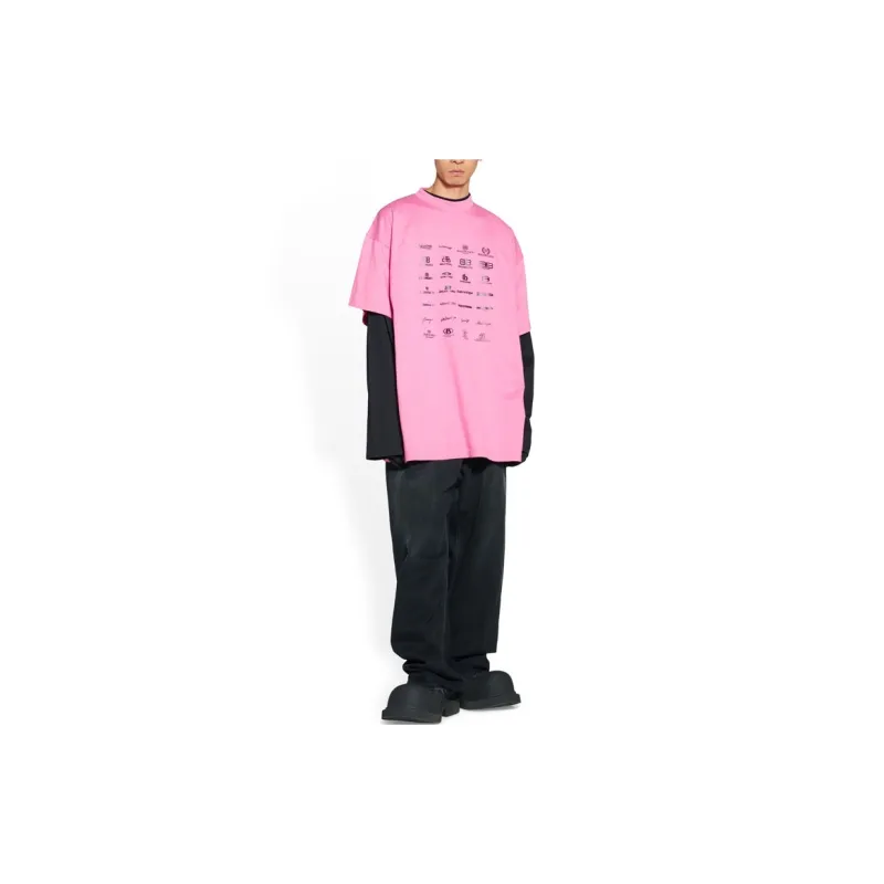 Balenciaga T Shirt Loose Fit Unisex Pink-2