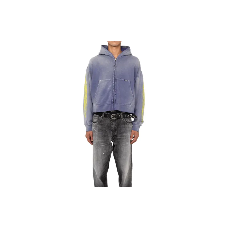 Maison Mihara Yasuhiro Zip-Up Bleached Hoodie Jackets Coats Men's Purple-3