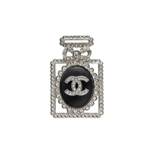 CHANEL Brooches Women's Black/Silver