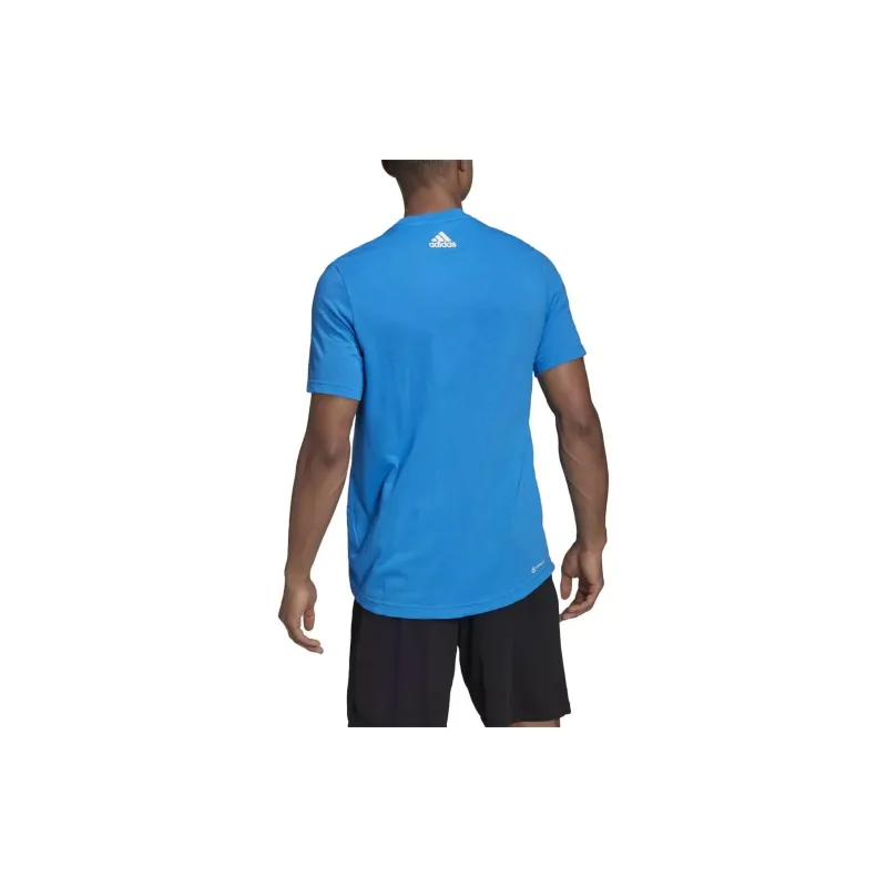 Adidas D2M LOGO TEE T-Shirt Men's Blue-2