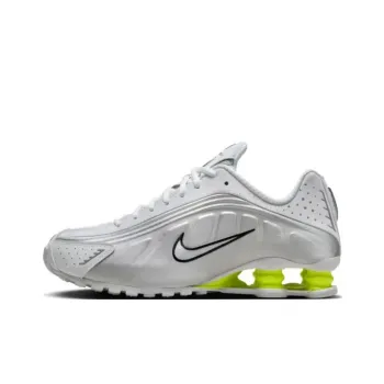 Nike Shox R4 White Metallic Silver Volt Women's