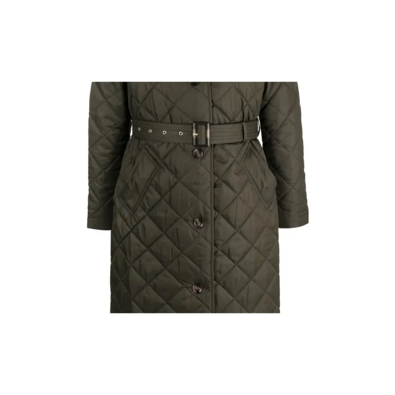 BARBOUR Diamond-quilted Single-breasted Coat-5