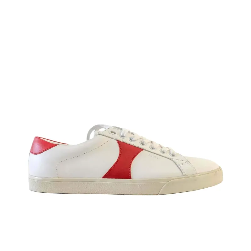 CELINE Triomphe Low Top Skateboard Shoes Men's White Red-1
