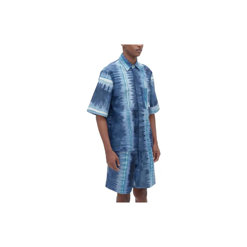 AMIRI Tie dye Short sleeve Leather Shirt-3