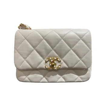 CHANEL Cow Leather Tofu Bag, Hobo Bag, Shoulder Bag, Crossbody Bag Women's White