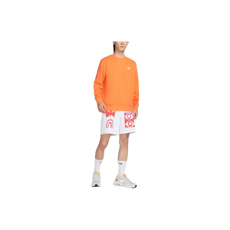 Nike As M Nsw Club Crw Ft Embroidered Logo Ribbed Knit Pullover Sweatshirt-4