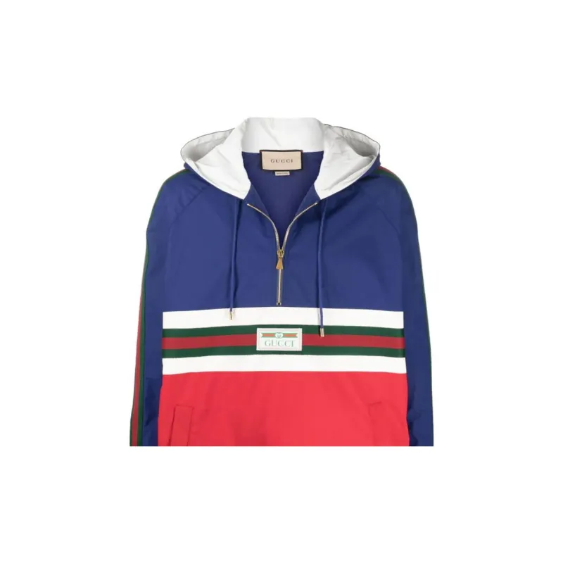 GUCCI Web stripe Hooded Windbreaker-3