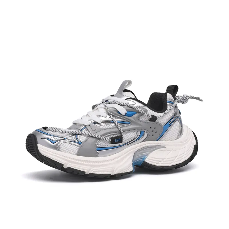 TRUMPPIPE Cushioning Height Increasing Low Top Chunky Sneakers Unisex Galaxy Gray Box Included-2