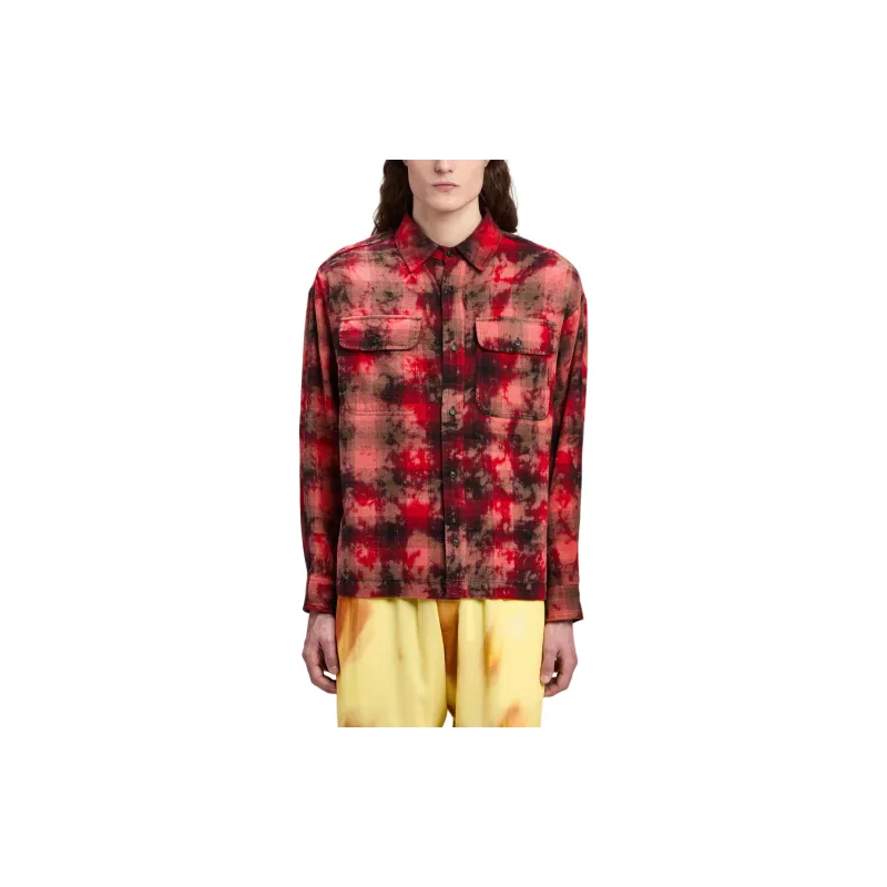 PALM ANGELS Checked Long Sleeved Shirt-1