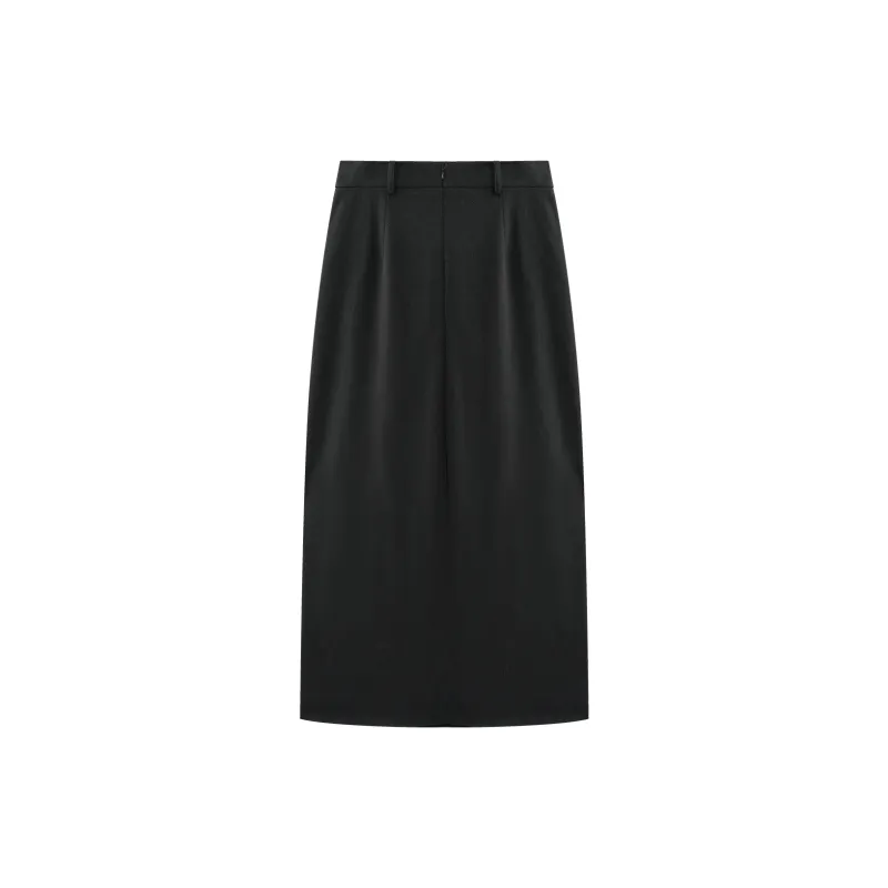 THE SEA LIFE Casual Long Skirt Women's Black Gray-1