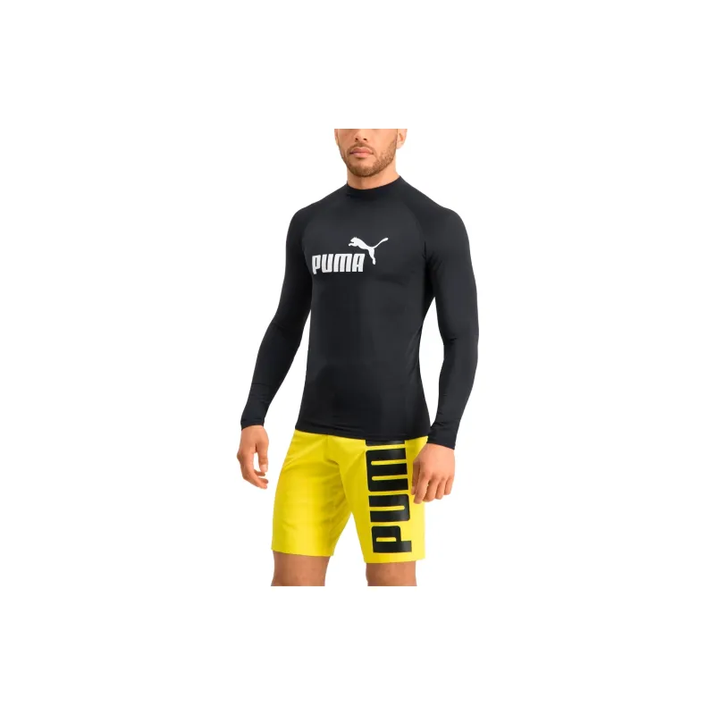 PUMA Swim Men's Long Sleeve Rash Guard Workout Clothing Men's Black-2