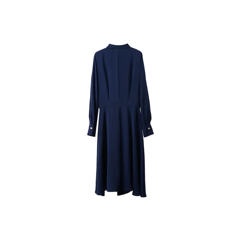AMII Long Sleeved Dress Women's Deep Sea Blue-1
