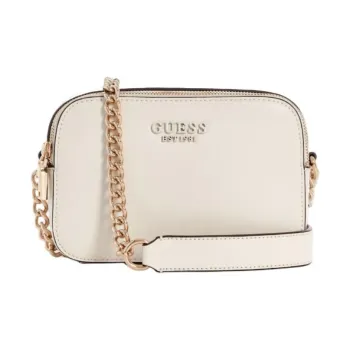 GUESS Smooth Artificial Leather Camera Bag Shoulder Bag Crossbody Bag Women's Gray White