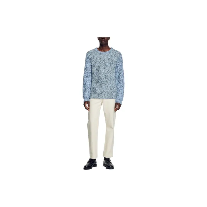 Sandro Sweaters Men Sky Blue-1