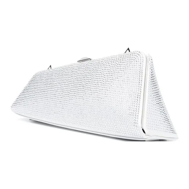 The Attico Calfskin Clutch Women's Silver-1