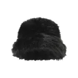 Faux Mink Round Top-Black